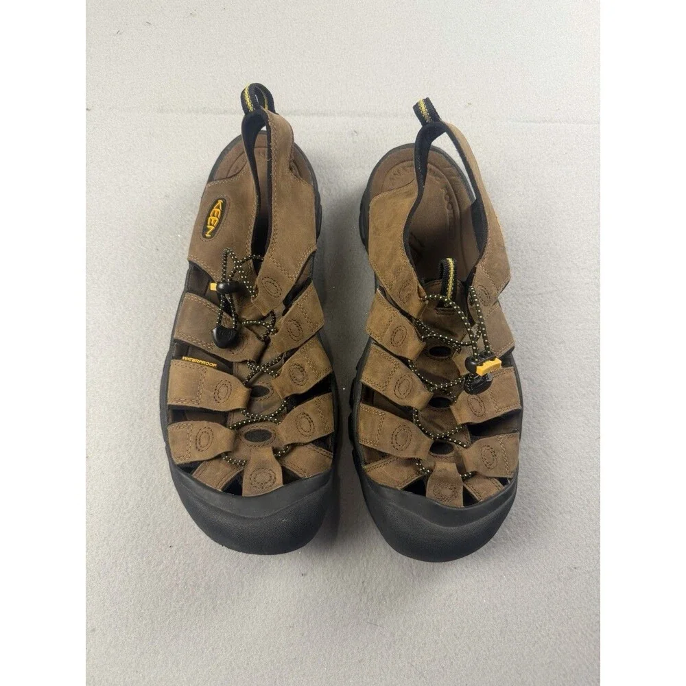 KEEN Mens Waterproof Leather Lace-Up Sport Sandals Brown/Black US 13 EU 47